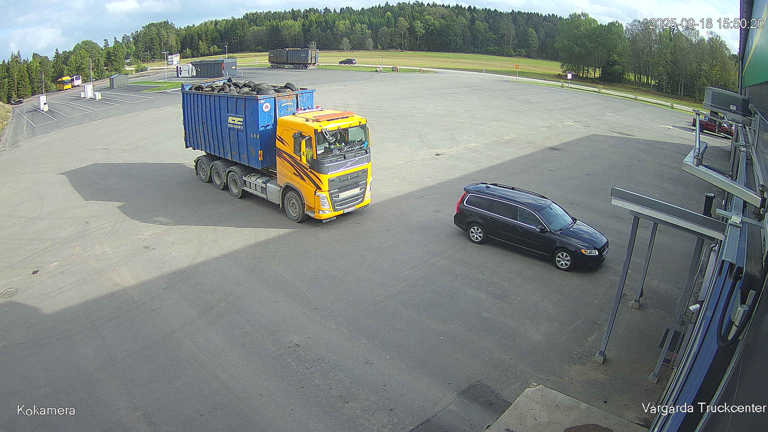 Livebild från storbilstvätten
